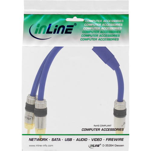 InLine 89927P 1x RCA F 2x RCA M Blau Kabelschnittstellen-/adapter (89927P) adapteris