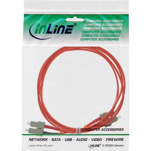  InLine Patchcord swiatlowodowy SC/SC, 50/125µm,  OM2 2m (83502) tīkla kabelis
