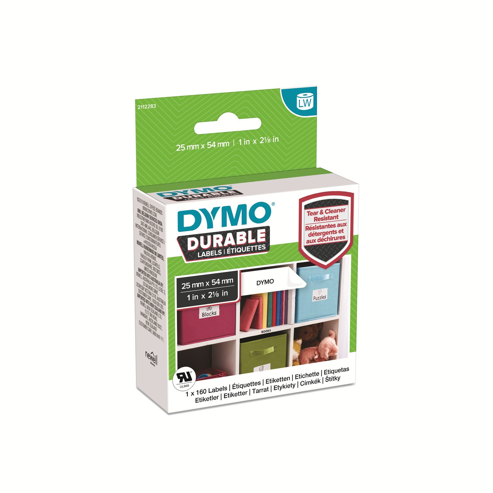 DYMO Registered  Original Etikett fur LabelWriter Trademark  25mm x 54mm ( weis,permanent haftend, 1 Rolle a 160 Etiketten) papīrs