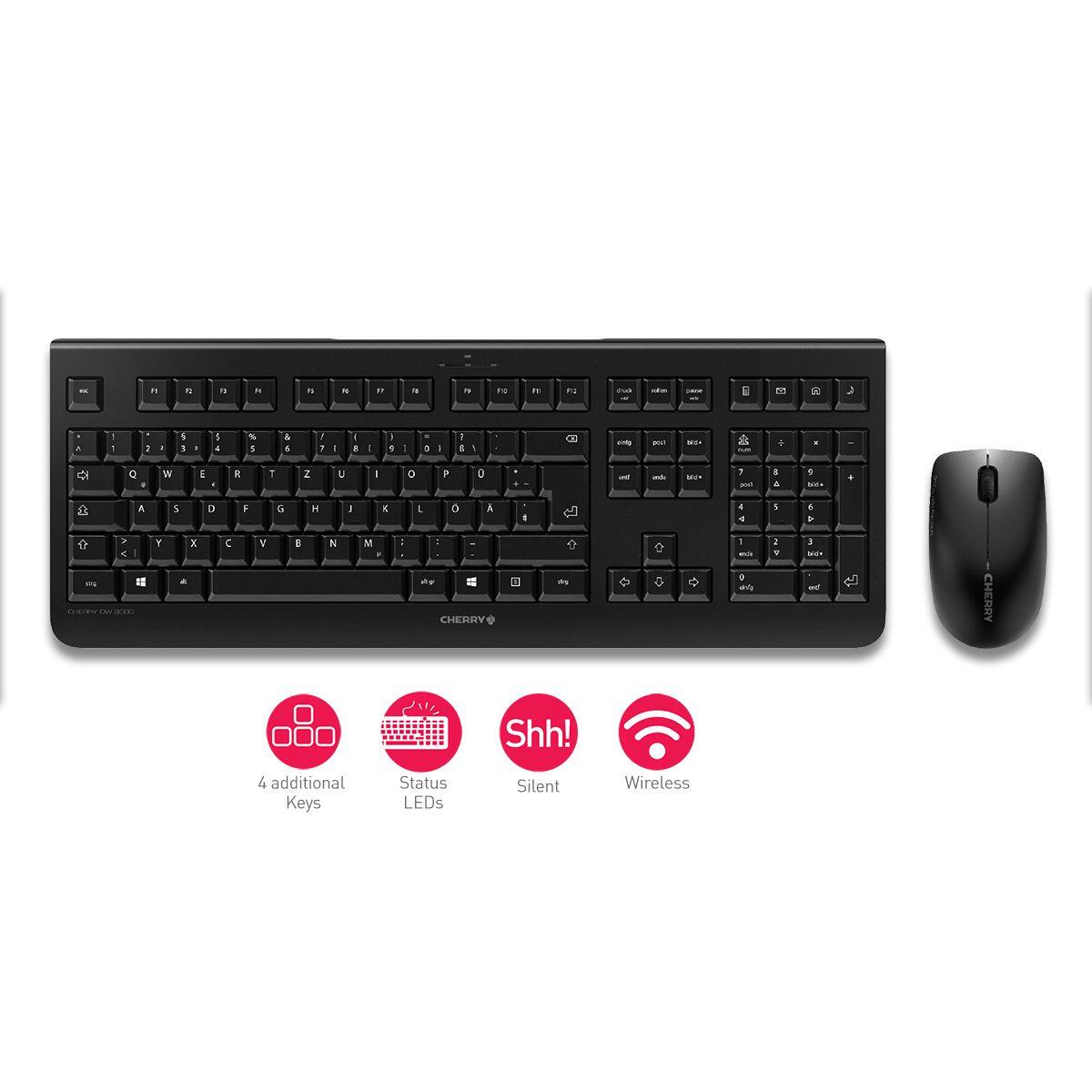 DW 3000 RF Wireless QWERTZ Deutsch Schwarz (JD-0710DE-2) klaviatūra