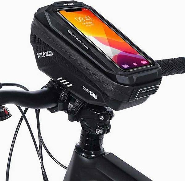 WildMan Etui/uchwyt rowerowy WILDMAN XS1 sakwa na rame czarna/black GT001155 (5904422917951) Mobilo telefonu turētāji