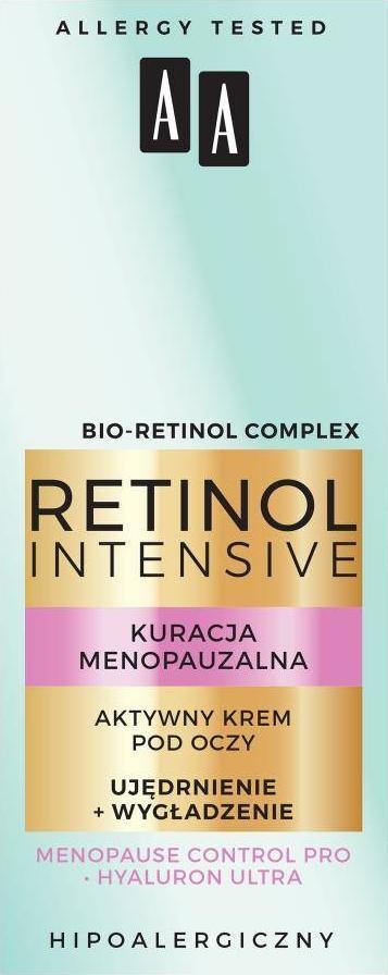 AA Retinol Intensive Kuracja Menopauzalna aktywny krem pod oczy ujedrniajaco-wygladzajacy 15ml 5900116083674 (5900116083674) ēnas