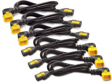 APC Power Cord Kit (6 ea), Locking C13 TO C14 (90 Degree), UPS aksesuāri