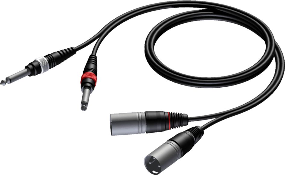 Kabel Procab Jack 6.3mm x2 - XLR x2 3m czarny (CAB708/3) CAB708/3 (5414795001381) kabelis video, audio
