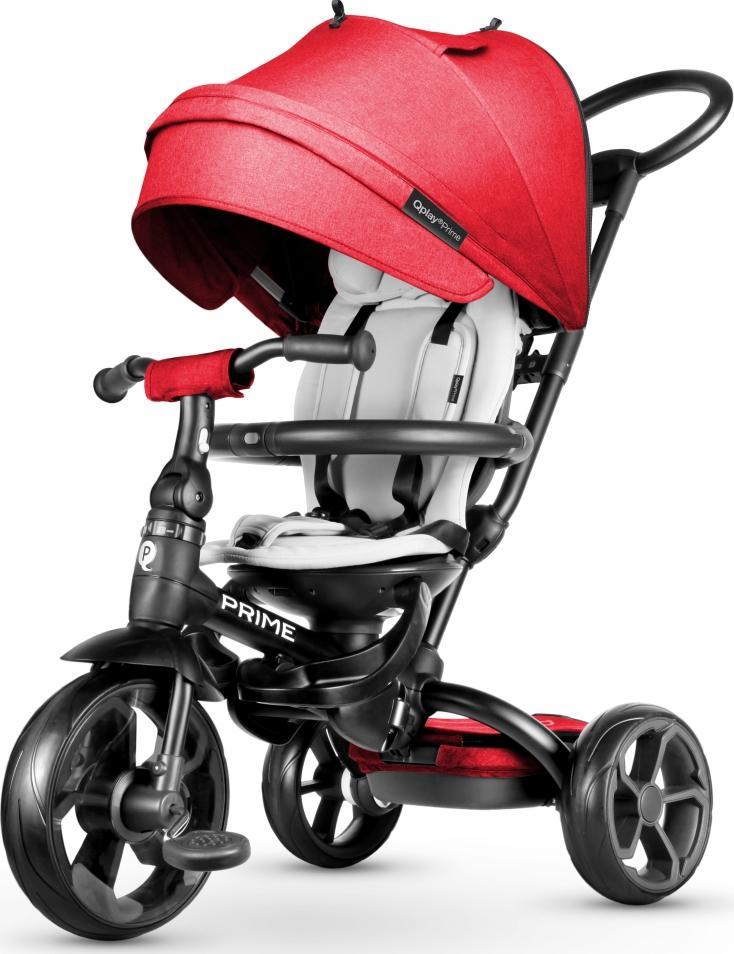 Qplay Rowerek Trojkolowy New Prime Czerwony 4084 (5061047480304) bērnu ratiņi