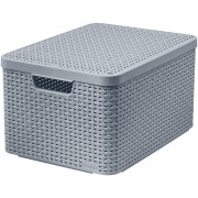CURVER Storage basket with lid Style L 44 x 33 x 24 cm light gray