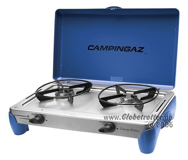 Campingaz Camping Kitchen 2 DE, gas cooker (gray, for refillable gas bottles) 2000035520 (3138522114008)