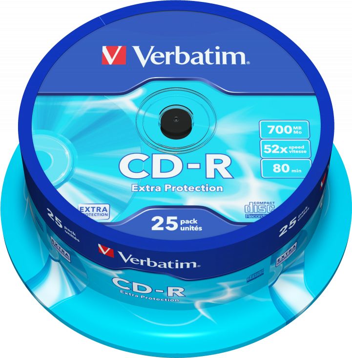 1x25 Verbatim CD-R 80 / 700MB 52x Speed Extra Protection matricas