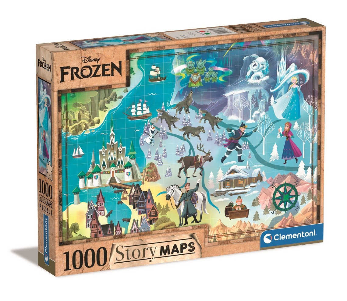 Clementoni Puzzle 1000 pieces Story Maps Frozen puzle, puzzle