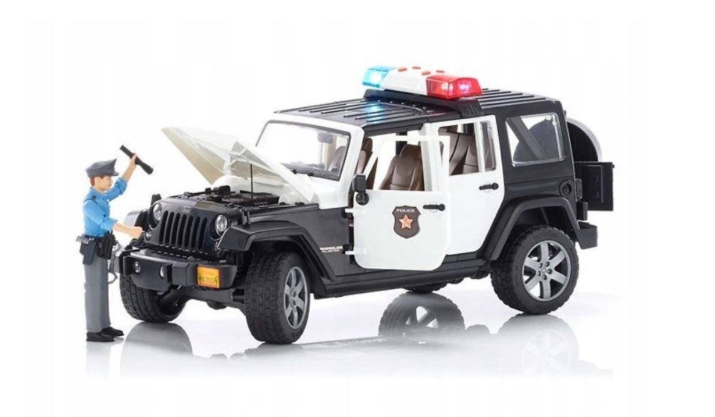 Police Bruder Jeep Wrangler Unlimited Rubicon with Police Figure (02526) Rotaļu auto un modeļi