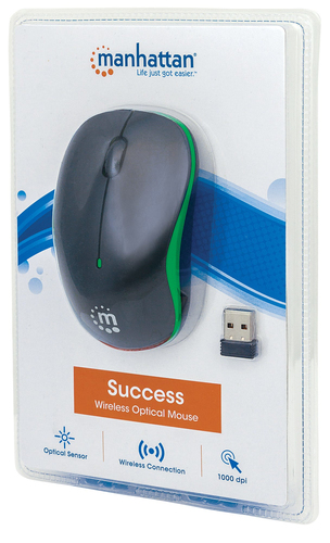 Mouse Manhattan Wireless Success 1000dpi grun Datora pele