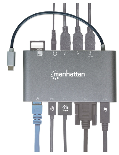 Manhattan SuperSpeed USB-C 7-in-1-Dockingstation tīkla iekārta