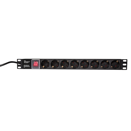 LOGILINK- 19'' PDU 1U 8 Germany Socket with ON/OFF Switch Serveru aksesuāri