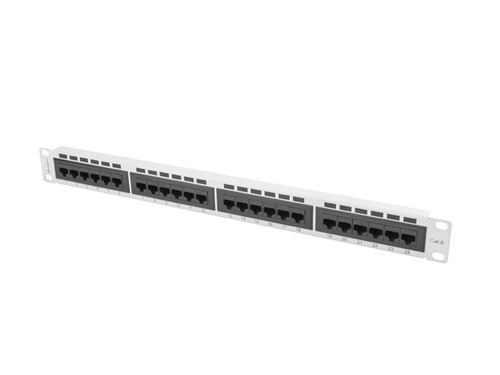 Lanberg patch panel 24 port 1U cat.6 UTP gray PPU6-1024-S Serveru aksesuāri