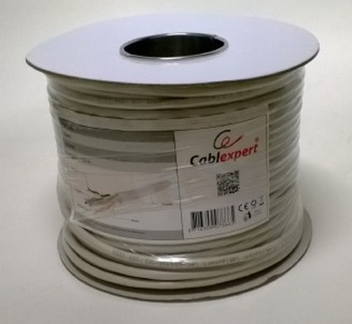 Gembird FTP solid cable, cat. 5e, 100m, gray kabelis, vads