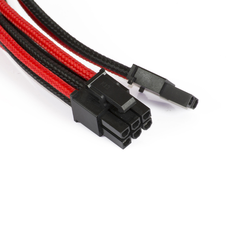 PHANTEKS przedluzacz oplatany 6+2-pin PCIe, 500mm - black/Red aksesuārs datorkorpusiem