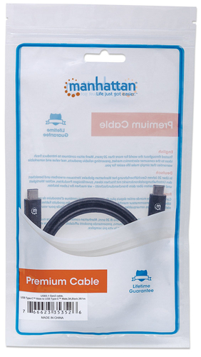 Manhattan USB 3.1 Gen2 cable, C-type / C-type M/M 1m black USB kabelis