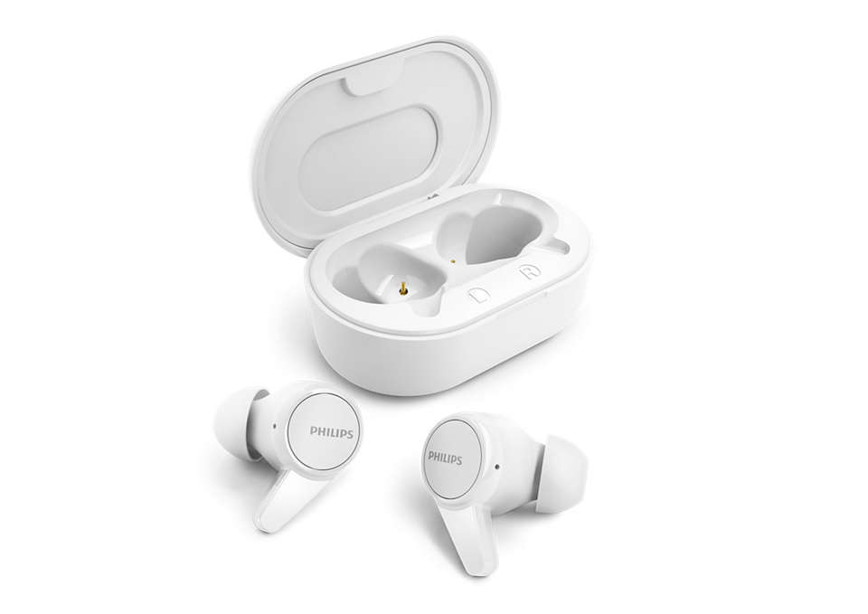 Philips True Wireless Headphones TAT1207WT/00, IPX4 splash/sweat resistant, Up to 18 hours play time, White austiņas