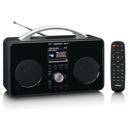 Lenco PIR-645 black radio, radiopulksteņi