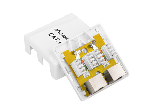 Lanberg SURFACE-MOUNTED SOCKET CAT.6 (OS6-0002-W) datortīklu aksesuārs