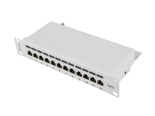 Patch Panel 12 Port 1U 10'' cat.6 grey tīkla kabelis