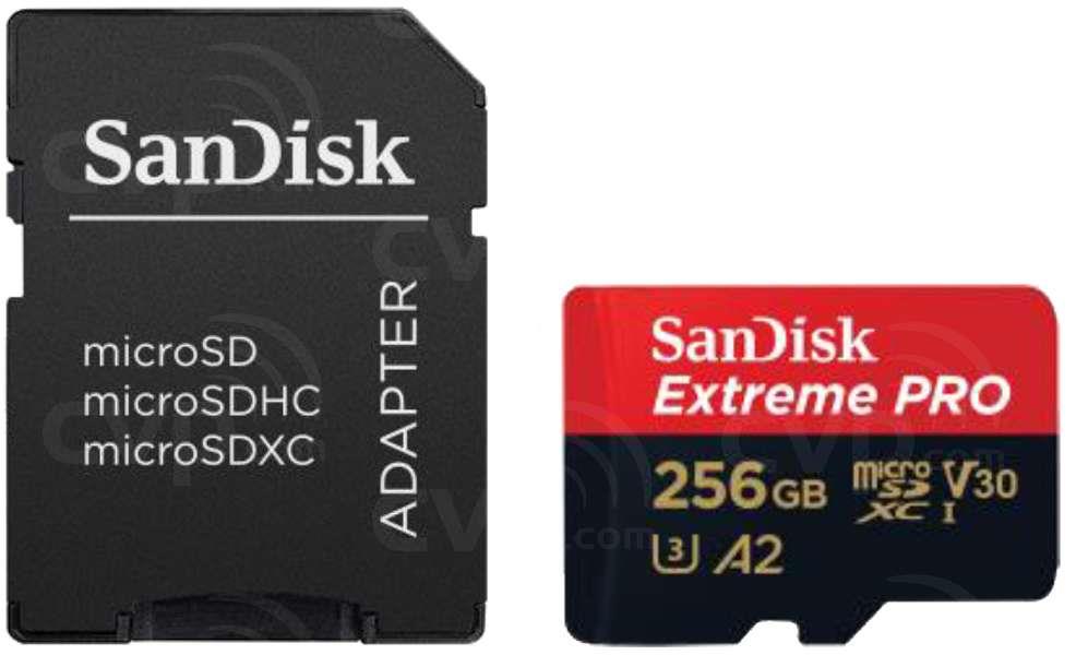 SanDisk microSDXC Extreme Pro 256GB 200/140 MB/s A2 C10 V30 UHS-I U3 atmiņas karte