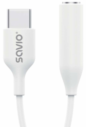 Savio AK-52 USB Type 3.1 C (M) - Jack 3.5mm (F) Audio adapter White adapteris