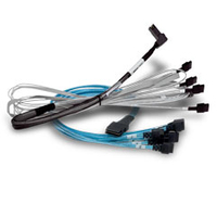 Broadcom - Internes SAS-Kabel - 1x8 Slim SAS (SFF-8654) (M) bis 2 x 4x Mini SAS HD (SFF-8643) - 1,0m - NVMe Connection (05-60002-00) 8303430 kabelis, vads