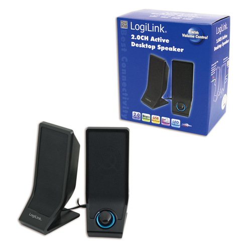 Aktivbox LogiLink 2.0 System 2x 1W black USB 2.0 datoru skaļruņi