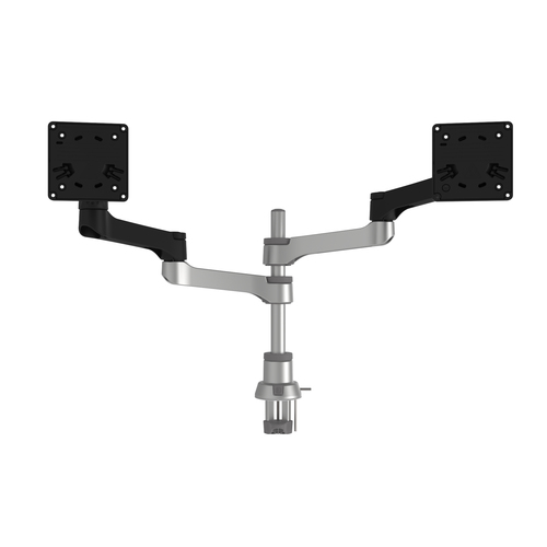 R-Go Tools R-Go Zepher 4 Twin Monitor Arm, adjustable, silver Monitor Arm 8719274491118 biroja tehnikas aksesuāri