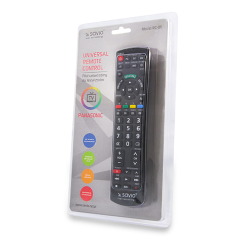 SAVIO RC-06 Universal remote control / TV replacement PANASONIC pults