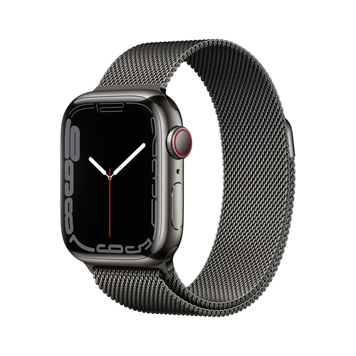Apple Watch 7 Cell, 45mm Steel Graphite, Milanese Loop Graphite Viedais pulkstenis, smartwatch