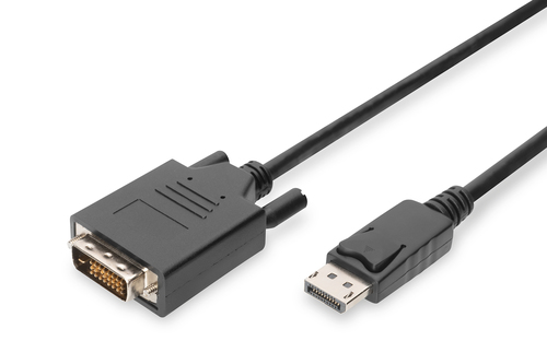 DIGITUS DisplayPort Adapterkabel, DP auf DVI-D, 3,0m, sw adapteris