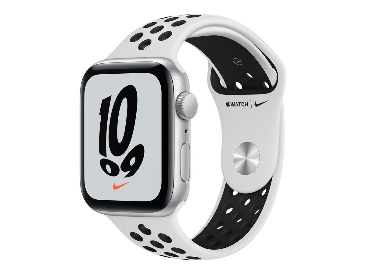 Apple Watch SE Nike Alu 44mm SR - MKQ73FSport armband pure platinum / black Viedais pulkstenis, smartwatch