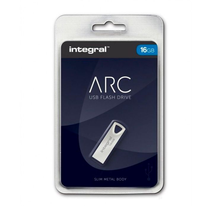 Flashdrive Integral Metal ARC 16GB, Capless, Designed to be carried on key ring USB Flash atmiņa