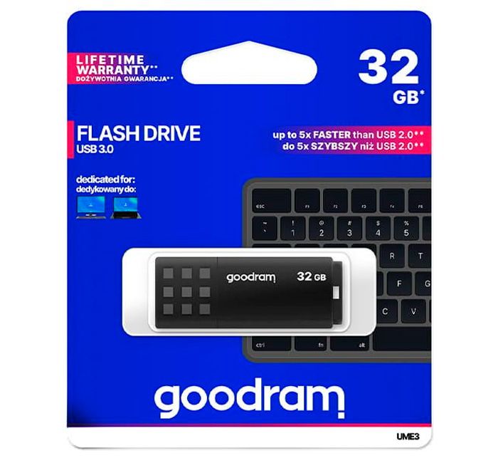 GOODRAM memory USB UME3 32GB USB 3.0 Black USB Flash atmiņa