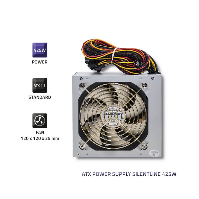 Qoltec ATX Power Supply SilentLine 425W PFC BULK Barošanas bloks, PSU