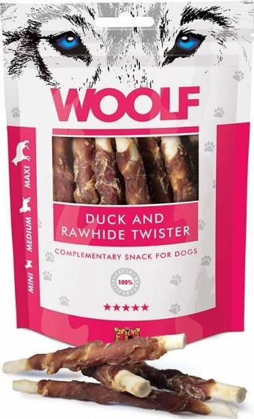 WOOLF  Woolf Przysmak Pies 100g Duck&Rawhide Twister 1035 (8594178550693)