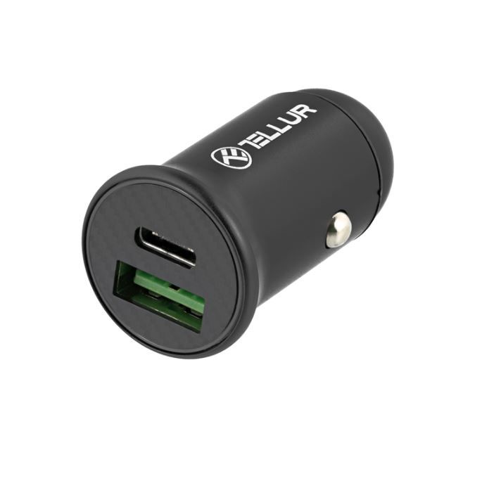 Tellur Car Charger PD60W QC30W FCC7 black 5949120002387 iekārtas lādētājs