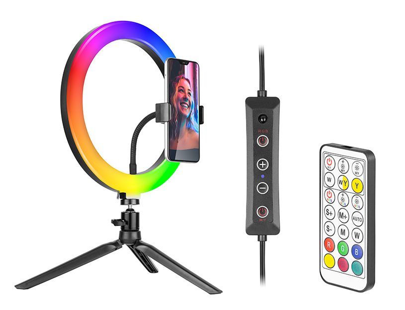 TRACER RING 26cm RGB mini tripod ring aksesuārs mobilajiem telefoniem