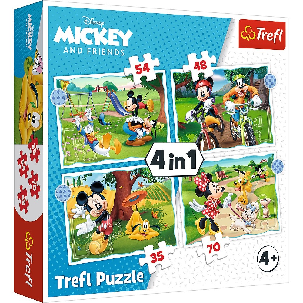 TREFL 4in1 Funny day Mickey Mouse puzle, puzzle