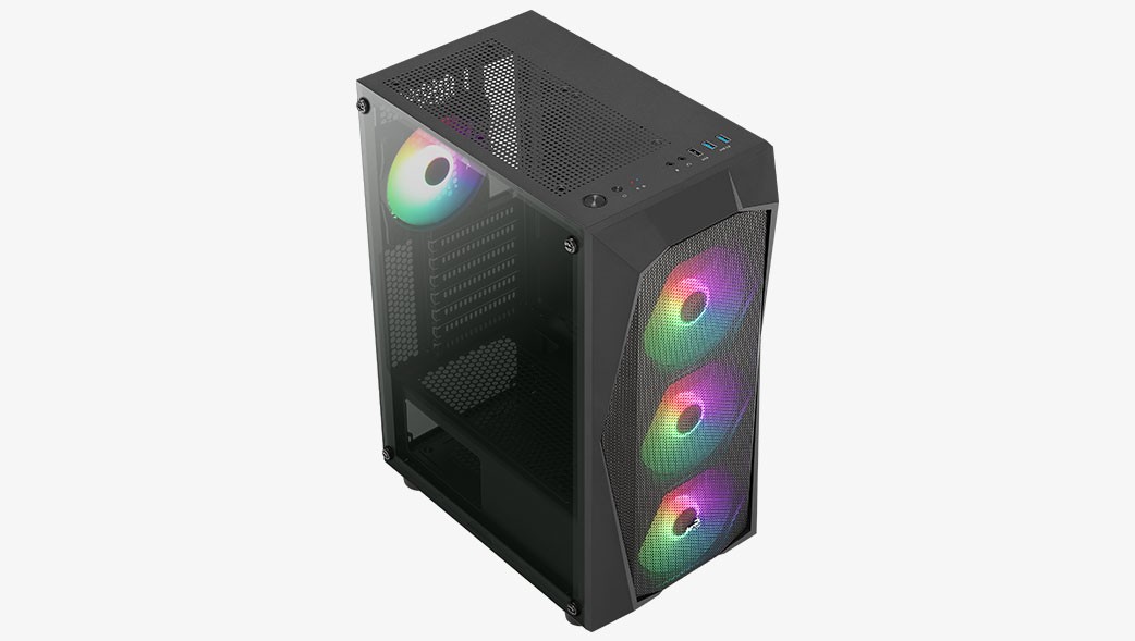 Aerocool PGS Falcon-A-BK-V1 FRGB Case Datora korpuss