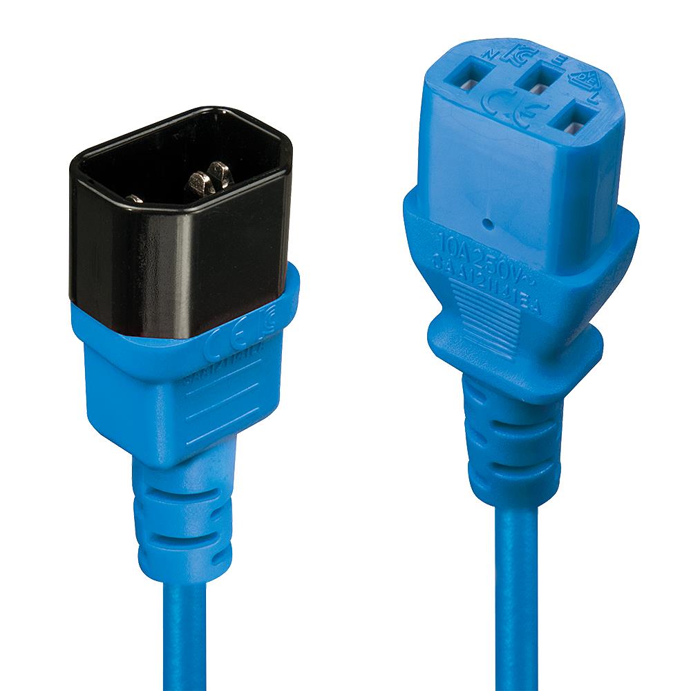 CABLE POWER IEC EXTENSION 1M/BLUE 30471 LINDY Barošanas kabelis