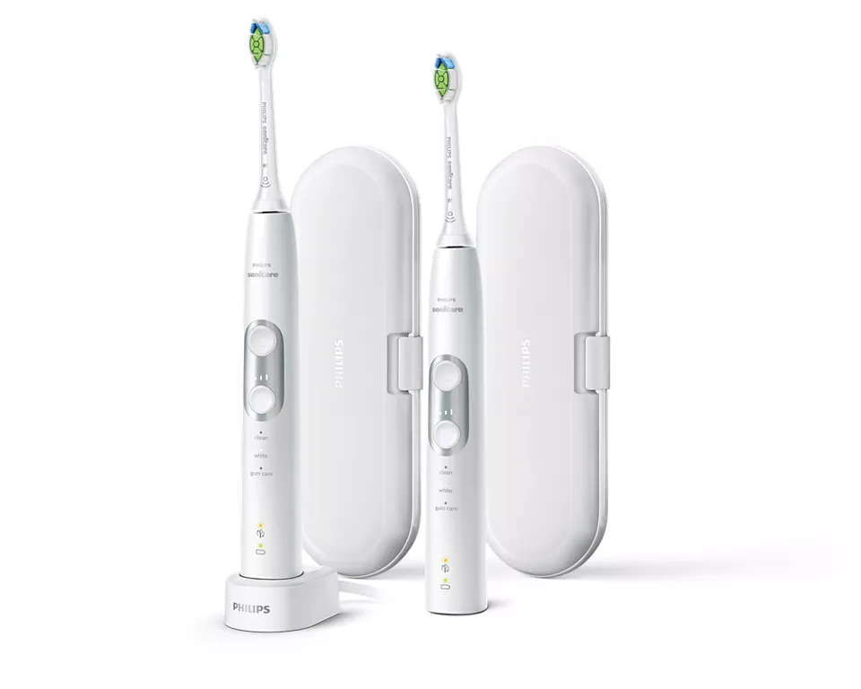 Philips HX6877/34 ProtectiveClean 6100 Sonic Electric toothbrush, 2 pcs, White mutes higiēnai