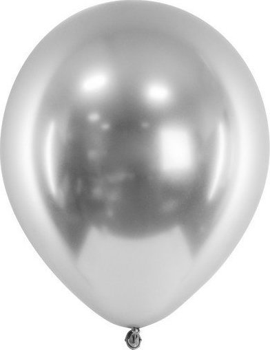 PartyDeco Balony lateksowe metaliczne srebrne 50 sztuk 44598-uniw (5900779109926)