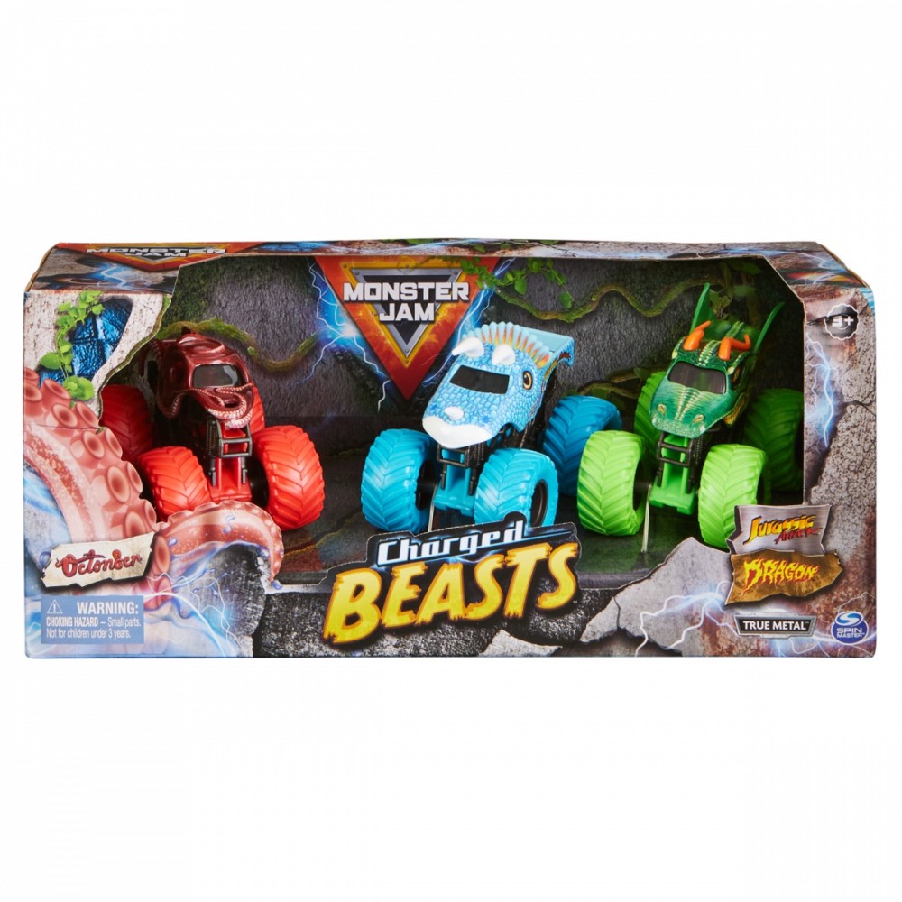 Vehices set Monster Jam 1/64 3-pack Rotaļu auto un modeļi