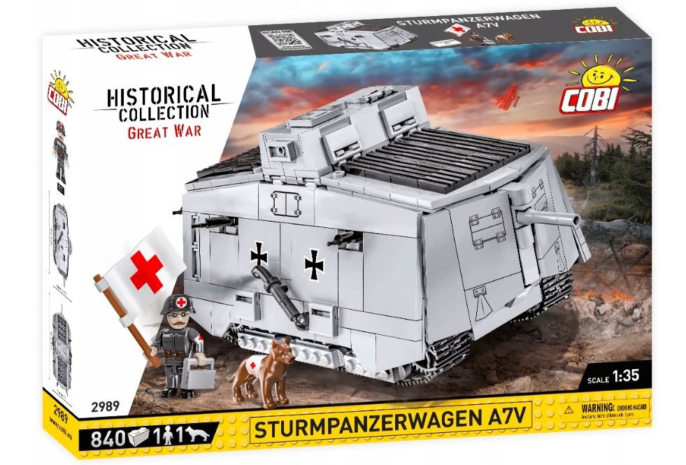 HC Great War Sturmpanzerwagen A7V bricks 840 pieces 2989 (5902251029890) konstruktors