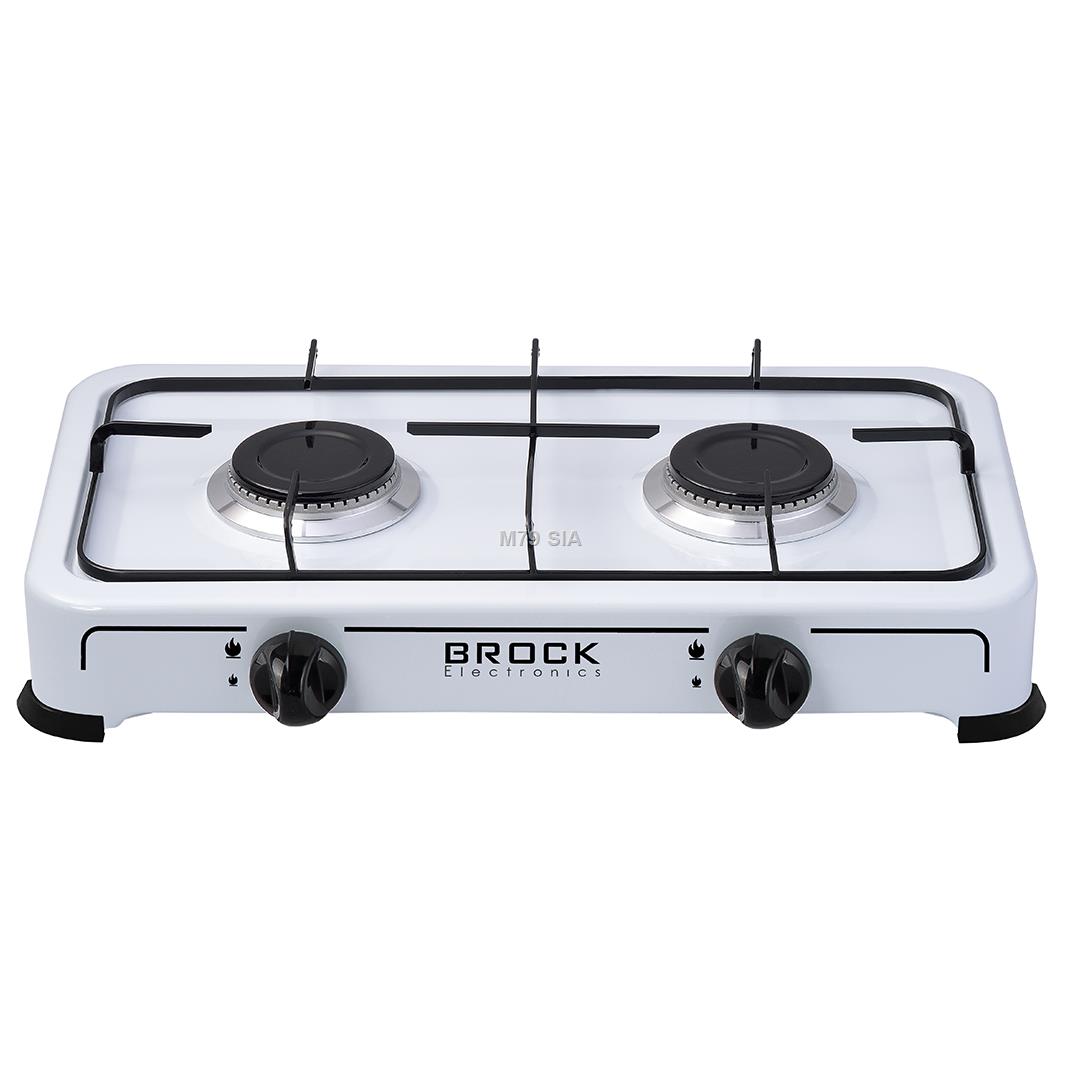 Brock Two-burner gas cooker GS002W Brock white plīts virsma