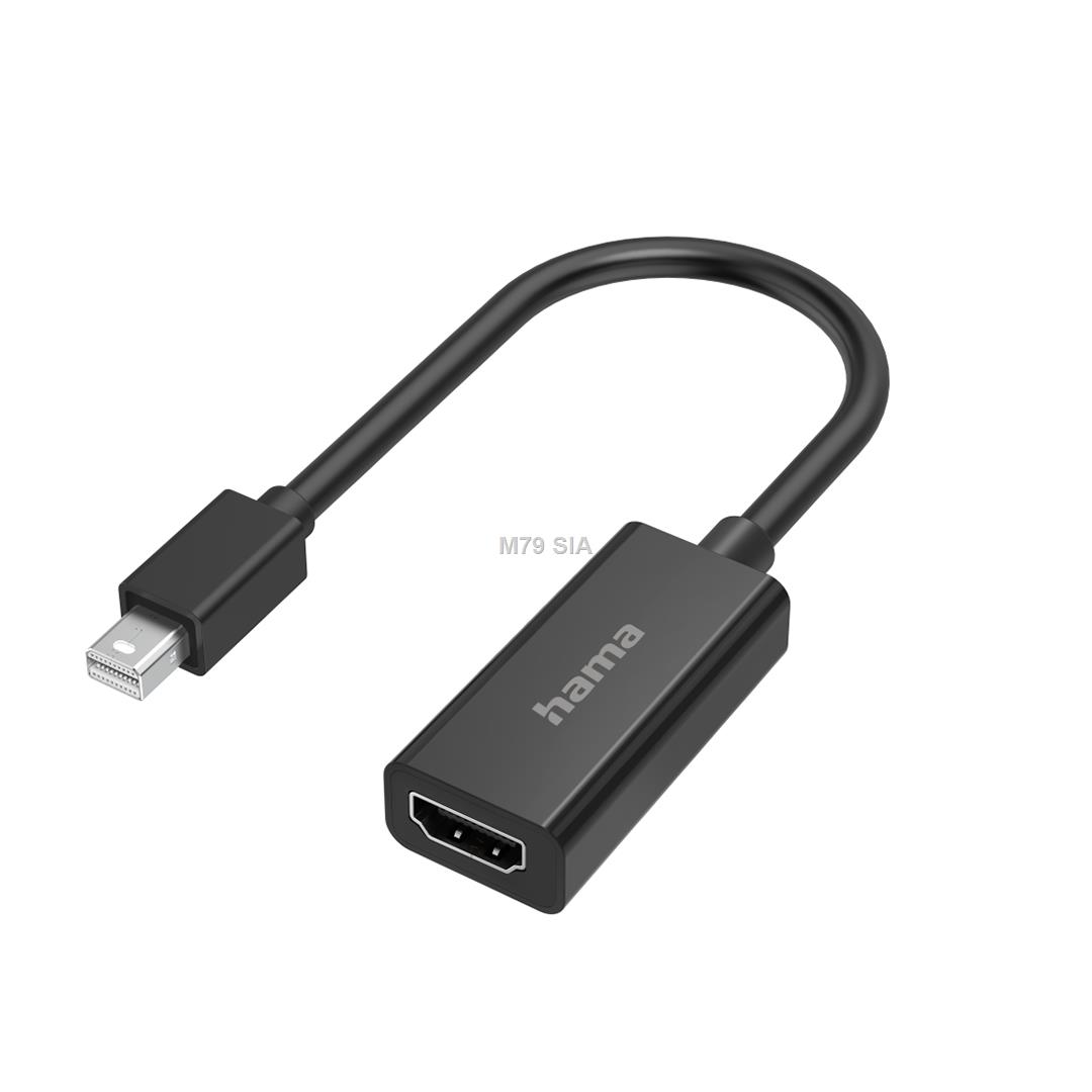 Hama Video Adapter, Mini DisplayPort Plug - HDMI Socket, melna - Adapteris LED Televizors