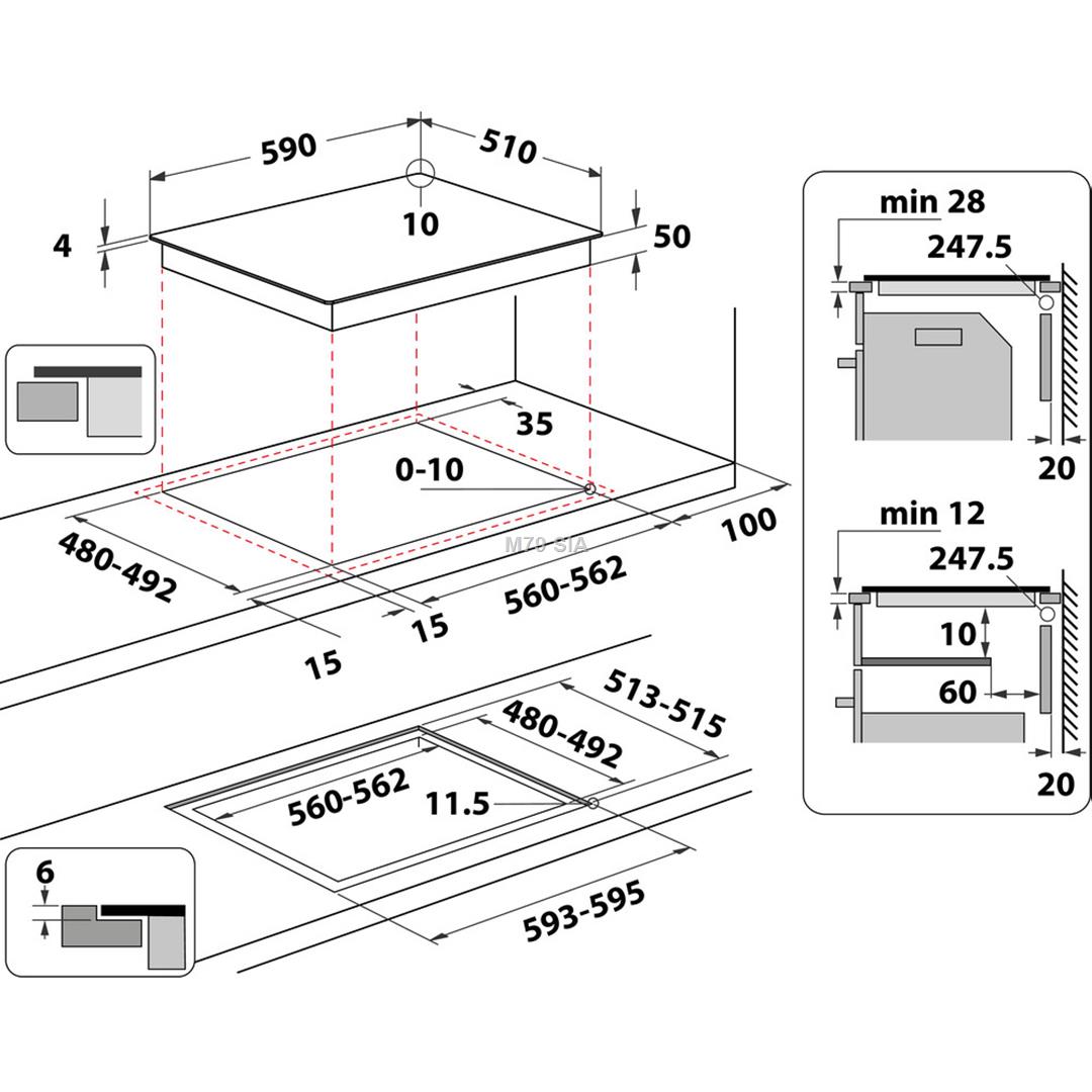 WHIRLPOOL Induction Hob WL B6860 NE/S 60 cm Silver Dawn, FlexiCook 1 side plīts virsma